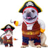 Dog Costume Pirates of The Caribbean Style, Novelty Pet Cosplay Funny Halloween Costumes Cat Pirate Clothing, Cool Dog Clothes for Small to Medium...