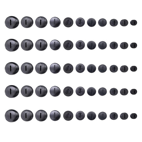 55pcs Black Carbon Brush Cover Plastic with Slotted Connector Multi Diameter 9.8mm-21.8mm Replacement Parts for Hammer Grinder Electric Power Tool...