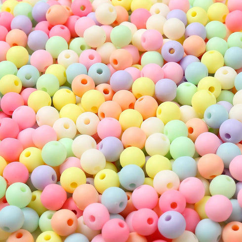 ToBeIT Color Beads Acrylic Round Beads Pastel Round Bead for DIY Necklace, Bracelet, Earring Jewelry Making (8mm-770pcs)...