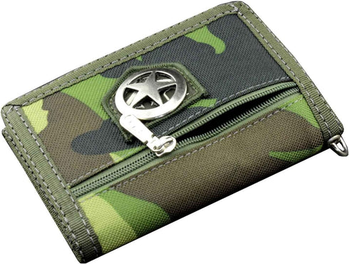 Men's Boy's Army Camouflage wallet Card Purse with safty Chain...
