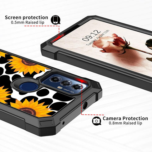 for Moto G Play 2023 Case,Moto G Play 2023 Case with Glass Screen Protector,Heavy Duty Hard PC & Soft TPU Shockproof Protective Phone Case for Mot...