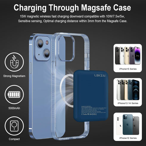 Magnetic Power Bank, 5000mAh 20W PD Wireless Fast Charging Slim Portable Charger, Only for iPhone15/Plus/Pro/Pro Max/iPhone 14/13/12 Series......