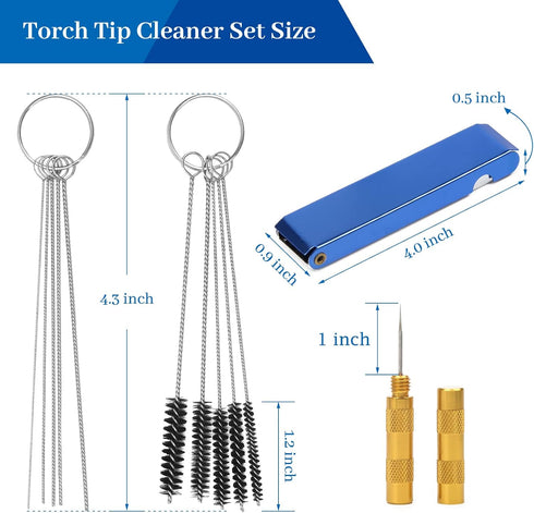 4 PCS Torch Tip Cleaner Set, Welding Torch Tip Cleaner with Drill Bit Torch Tip Cleaner Set for Carbon Carburetor Jet Cleaner with 10 Cleaning Nee...