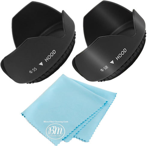 55mm and 58mm Digital Tulip Flower Lens Hood for Nikon D3500, D5600, D3400 DSLR Camera with Nikon 18-55mm f/3.5-5.6G VR AF-P DX and Nikon 70-300mm...