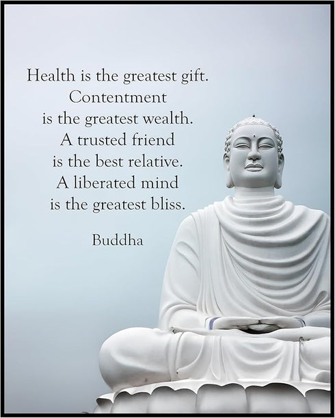 Posterizer 1 pcs-Health Is the Greatest Gift-Buddha-Quotes-Motivational & Inspirational Art-Gift For Buddhism Meditation philosophy Fans- unframed...