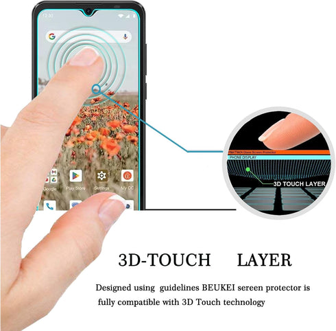 beukei (3 Pack) Compatible for Consumer Cellular IRIS Connect Screen Protector Tempered Glass, Touch Sensitive,Case Friendly, 9H Hardness...