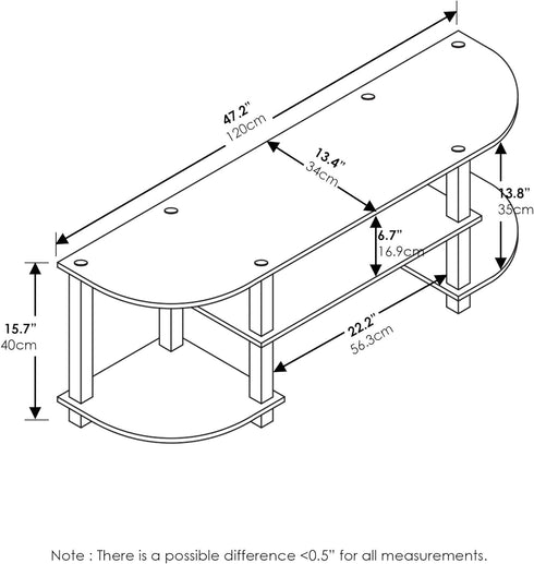 Furinno Turn-S-Tube Wide TV Entertainment Center, Espresso/Black...