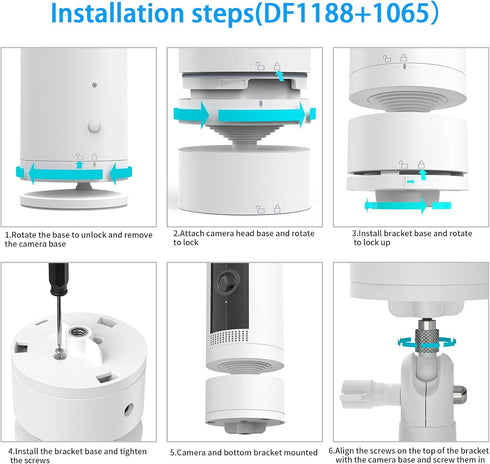 Security Camera Magnetic Mounting Brackets for R ing Indoor/Outdoor Pan-Tilt Mount, Compatible with Stick Up Cam Plug-in, Arlo, Eufy, Google Nest ...