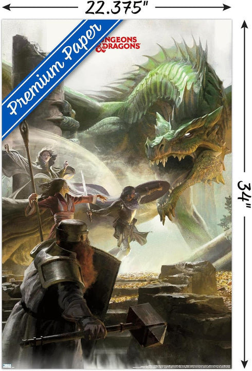Trends International Dungeons and Dragons - Adventure Wall Poster, 22.375" x 34", Premium Poster & Clip Bundle...