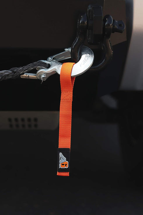 Agency 6™ Winch Hook Pull Strap - Orange - 1 INCH Wide - Heavy Duty - Made in The U.S.A...
