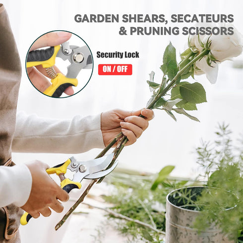 3 Pack Garden Pruning Shears, Gardening Shears Garden Scissors Stainless Steel Garden Shears, Pruning Gardening Scissors, Garden Clippers, Pruning...