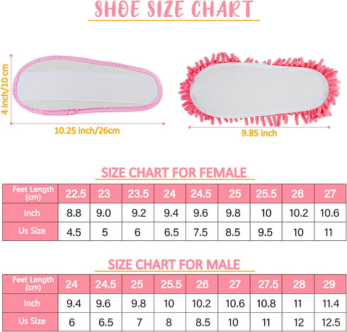 Washable Chenille Microfiber Slippers Floor Dust Dirt Hair Detachable Microfiber Mop Slippers for Office Home Room (Pink, Women 7-9/Men 5-7)...