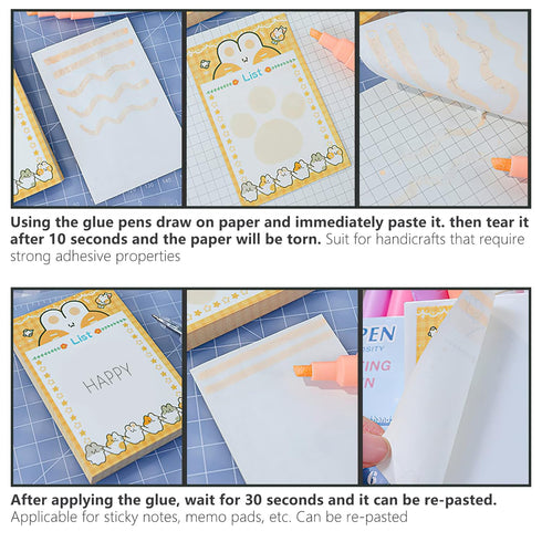Marte Vanci Glue Pens with 12 Colours Fine Glitter Quick Dry Liquid Glue Stick Chisel Tip Glue Pen Set for Scrapbook Crafting Supplies Card Making...