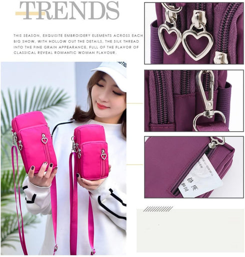 Mobile Phone Purses Bag,Waterproof Crossbody Phone Wallet Case, Cellphone Crossbody with Shoulder Strap,Outdoor Sweat-Proof Running Armbag,Crossbo...