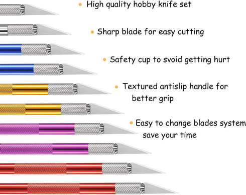 15 Pack Exacto Knife Set, Hobby Knife, Back to School Supplies Craft Knifes Kit for Art, Carving, DIY, Scrapbooking, Art, Cutting, Stencil(Mulitic...