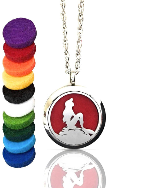 FIKA Ariel Little Mermaid Air Freshener Diffuser Locket Aromatherapy Essential Oils (Necklace)...