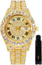 Hip Hop Watches for Men Iced-Out Bling Diamond Luxury Quartz Watches with Date...