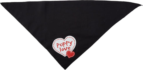 Mirage Pet Products Puppy Love Screen Print Bandana, Large, Black...