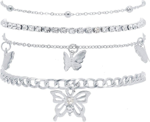 Anklet Bracelets For Women Dainty Multilayer Sparkle Anklet Foot Chain For Women Teen Girls Party Summer Beach Jewelry...
