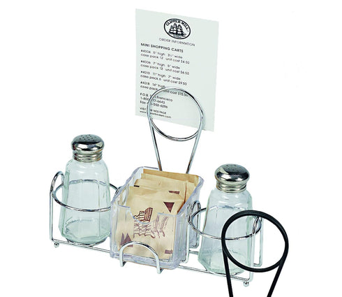 G.E.T. 4-22735 Chrome Metal Two Compartment Condiment Caddy Metal Table Caddies Collection...
