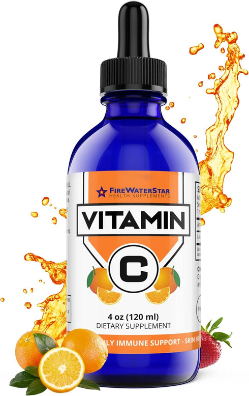 FWS Liquid Vitamin C Drops - Bioactive Vitamin C Liquid Supplement for Adults and Kids - Organic, Non-GMO, Vegan - Pure Ascorbic Acid - Skin Healt...