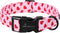 ARING PET Valentine's Day Dog Collar-Cute Cotton Heart Dog Collars, Adjustable Valentine Pink Heart Pet Collars Girl Puppy Collar with Quick Relea...
