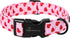 ARING PET Valentine's Day Dog Collar-Cute Cotton Heart Dog Collars, Adjustable Valentine Pink Heart Pet Collars Girl Puppy Collar with Quick Relea...