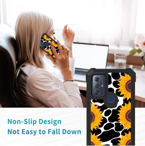 for Moto G Play 2023 Case,Moto G Play 2023 Case with Glass Screen Protector,Heavy Duty Hard PC & Soft TPU Shockproof Protective Phone Case for Mot...
