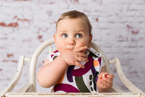 Baby Bib Large Toddler Burpy Absorbent Feeding Reflux Drool Teething Snap Button (Veggies)...
