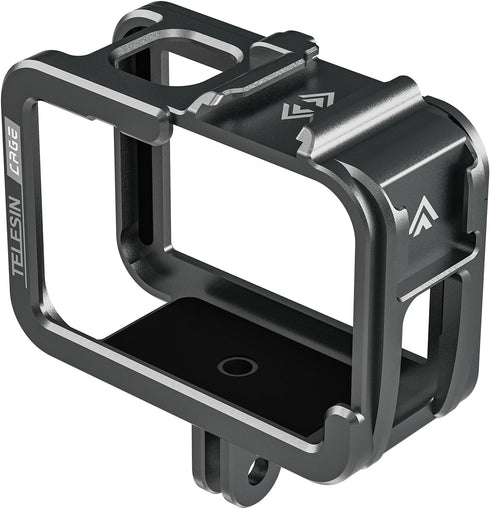 TELESIN Aluminum Case Metal Cage Protective Frame Housing for GoPro Hero 12 11 10 9 Black, Fits for Go Pro When ND CPL Lens Filter Max Lens Mount ...