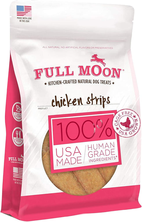 Full Moon Chicken Strips Healthy All Natural Dog Treats Human Grade Made in USA Grain Free 12 oz...