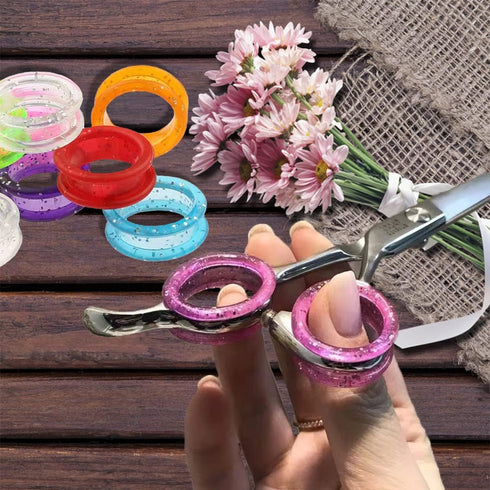 Soft Silicone Scissors Finger Rings, 16Pcs Dog Grooming Pet Shears Ring Grips Inserts Finger Protector Ring Accessories for Hair Cutting Barber Sc...