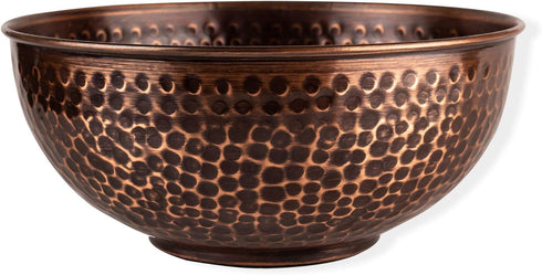 GoCraft Antique Copper Mixing Bowl with Hammered Finish for Salad, Egg Beating, Decorative & Kitchen Serving Purposes - 7.5" (Antique Finish)...