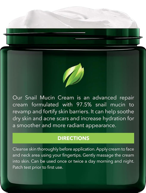 New York Biology Face Cream - 97.5% Korean Snail Mucin - 4 Fl Oz - 100 g - Face Moisturizer for Dry Skin - Skin Care Moisturizing and Hydrating Fa...