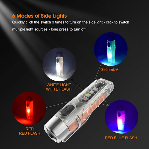 S12Plus Keychain Flashlight?610 High Lumen EDC Pocket Flashlight,USB C Rechargeable Mini LED Flashlight,Small Flashlight for Everyday use, Backpac...