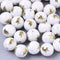Beadthoven 20pcs Christmas Tree Beads 10mm White Round Glass Beads Xmas Tree Beads Colorful Bubblegum Beads for Jewelry Making Bracelet Necklace C...