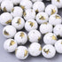 Beadthoven 20pcs Christmas Tree Beads 10mm White Round Glass Beads Xmas Tree Beads Colorful Bubblegum Beads for Jewelry Making Bracelet Necklace C...