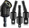 Right Angle Drill Adaptor,4-in-1 Impact Drill Bit Extension,360° Rotatable 1/4 3/8 1/2" Impact Grade Socket Adapter Set,105 Degree Angle Screwdriv...