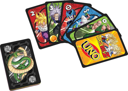 Mattel Games UNO Dragon Ball Z Card Game for Family Night Featuring TV Show Themed Graphics and a Special Rule for 2-10 Players...