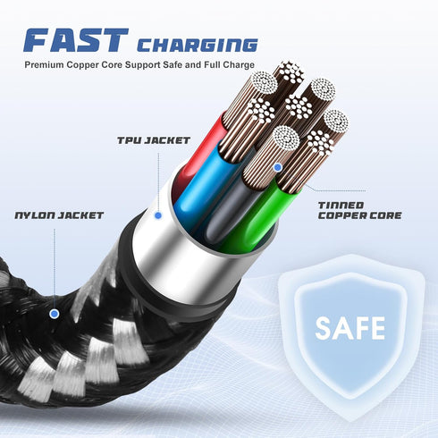 AGOZ 1ft Short USB C Cable, Fast Charger 90 Degree Right Angle Cord Compatible with Samsung Galaxy S24 S23 S22 S21, Note 20,A14 A15 A23 A24 A53 A5...