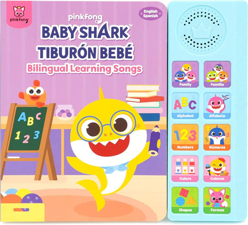 Pinkfong Baby Shark English Spanish Bilingual Learning Songs Sound Book l Bilingual Children's Sound Books l Interactive Learning Books for Toddle...