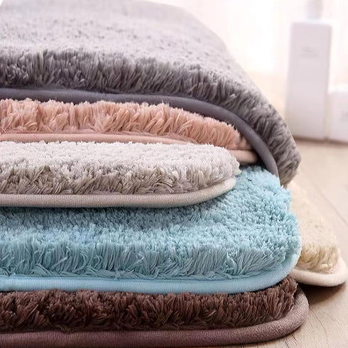 Yancorp Shaggy Bathroom Rugs 15x23 Small Plush Thick Bathroom Rug Extra Soft Bath Mat for Non Slip Machine Washable Bathroom Carpet Microfiber Abs...