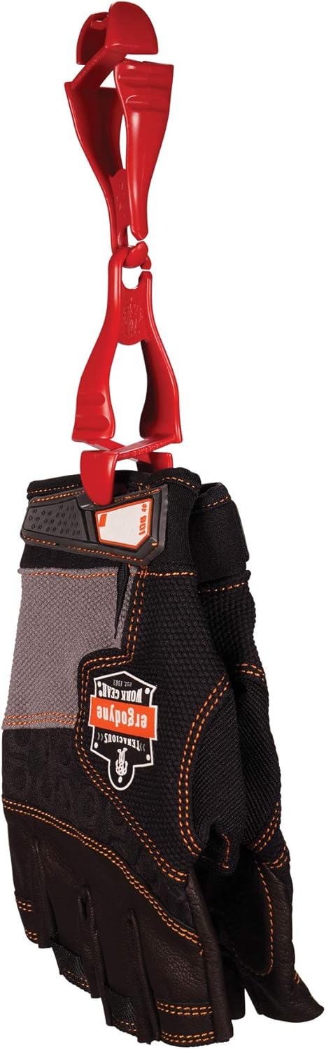 Ergodyne Squids 3400 Glove Clip Holder with Dual Clips, 6-Pack, Red...