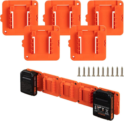 Crivnhar 5 Pack Battery Holder for Black+Decker 20V Battery Mounts Dock Holder Fit for LBXR20 LB20(w/10 Screws, No Battery)...