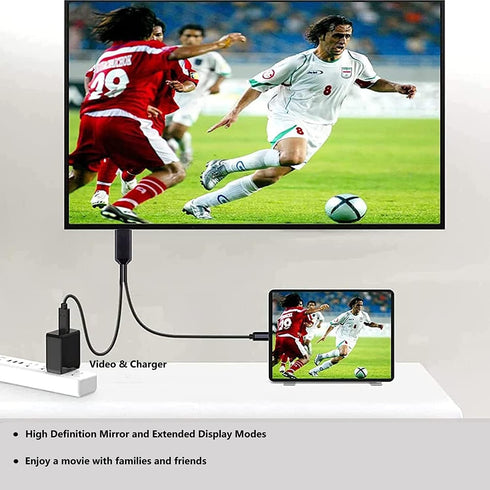 USB C to HDMI Cable,Phone toTV Adapter 6Ft 4K Display & Charging for Macbook Pro/iPad Pro/Chromebook/Laptop/Samsung phones to TV/Monitor/Projector...