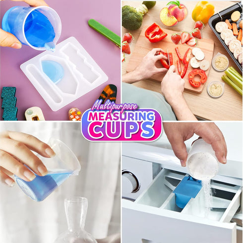 LEOBRO 24 PCS 100ml Resin Measuring Cups with 35PCS Mixing Sticks, Graduated Epoxy Resin Mixing Cups, Small Plastic Beakers, Plastic Measuring Cup...