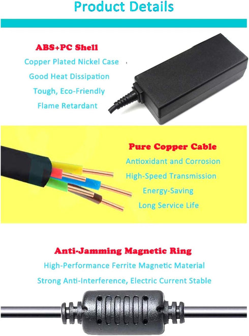 Laptop LA65NS2-01 PA-12 AC Docking Station Adapter Charger for Dell Chromebook 11 3120 3180 3181 3189 P22T P26T Latitude E7240 E7250 E7470 E7480 E...