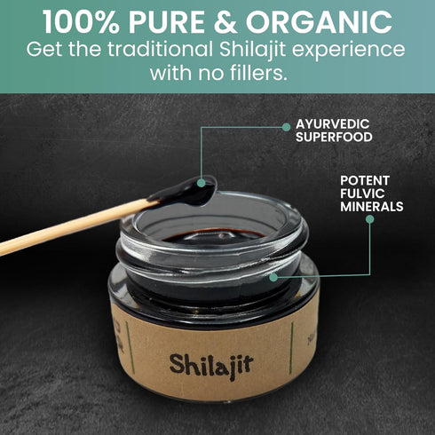 Holistic Bin Shilajit Resin - Himalayan Fulvic & Trace - Black Platinum Resin - Shilajit Extract - Mix Into Liquids - Serving Spoon Included - 10g...