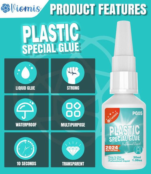 30g Plastic Glue - Ultra-Strong Adhesive for Plastic Models, Acrylic, DIY Crafts, Electronics, PVC, ABS, and More - Instant, Strong & Fast-Drying ...