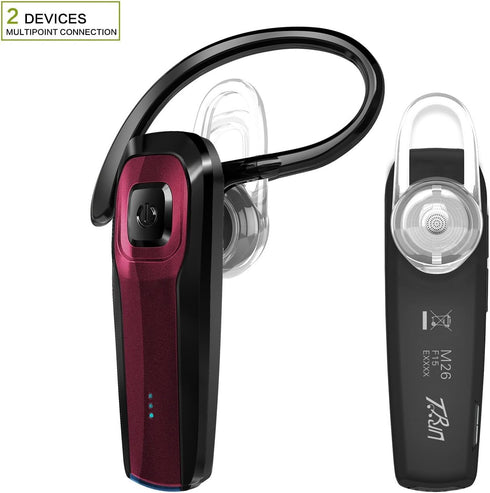 Bluetooth Earpiece, M26 Bluetooth Headset Handsfree Wireless Headphone with Noise Cancelling and Microphone Compatible for Android iPhone Cell Pho...